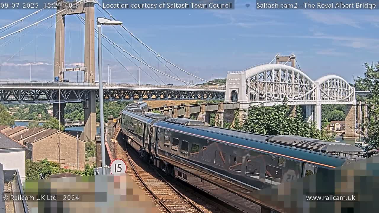 Saltash,  The Royal Albert Railway Bridge & Tamar Bridge / River Live Cam - Cornwall, South West, England, United Kingdom