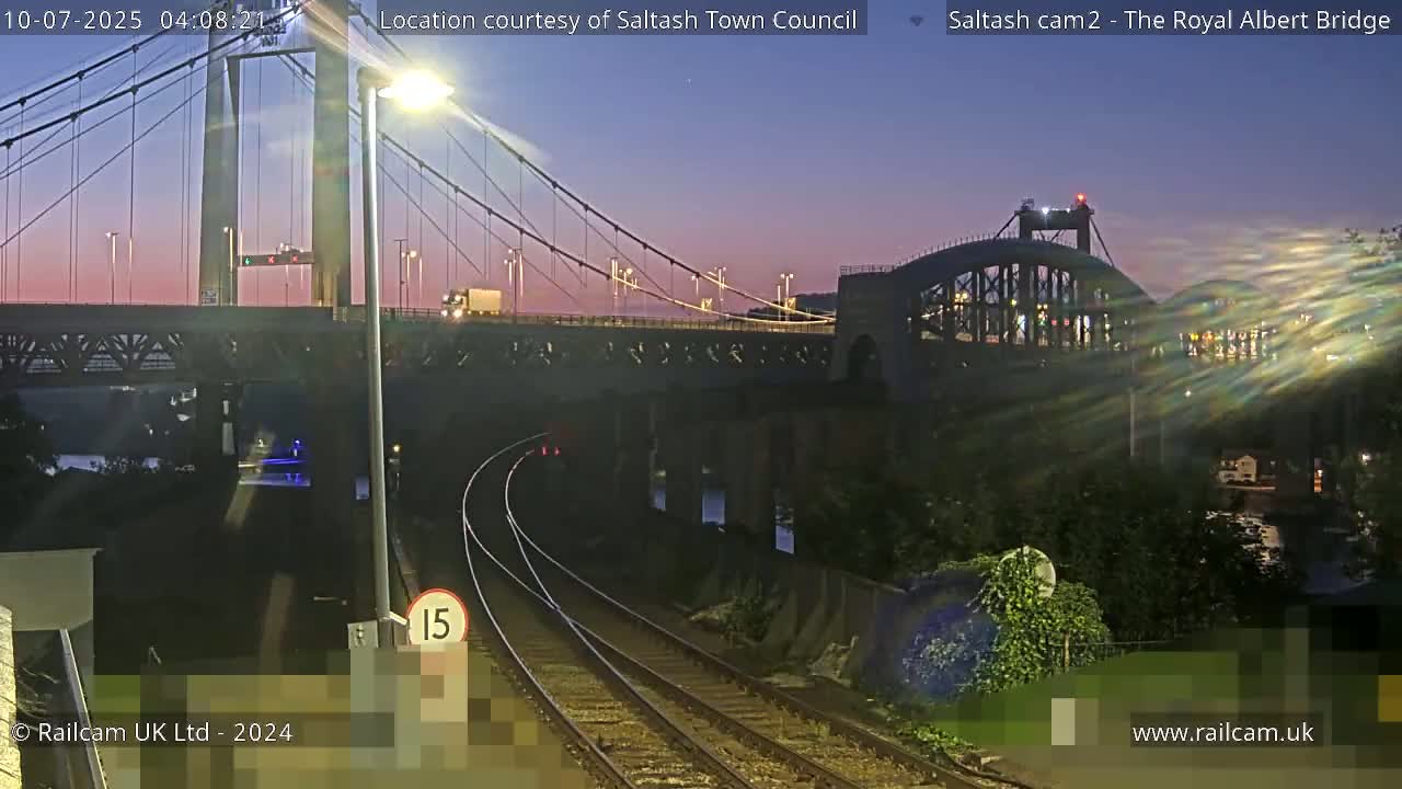 Saltash,  The Royal Albert Railway Bridge & Tamar Bridge / River Live Cam - Cornwall, South West, England, United Kingdom