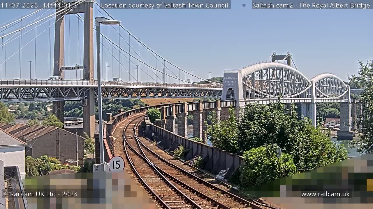 Saltash,  The Royal Albert Railway Bridge & Tamar Bridge / River Live Cam - Cornwall, South West, England, United Kingdom