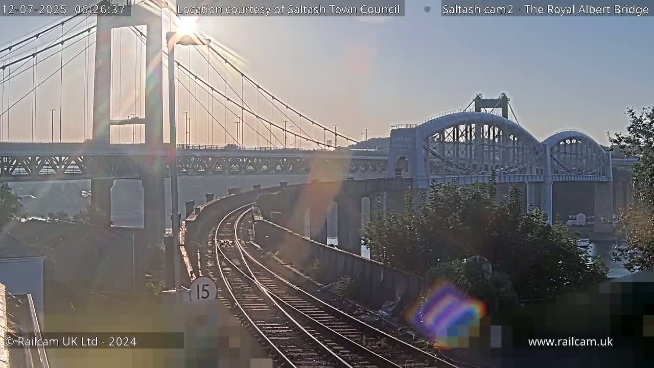 Saltash,  The Royal Albert Railway Bridge & Tamar Bridge / River Live Cam - Cornwall, South West, England, United Kingdom