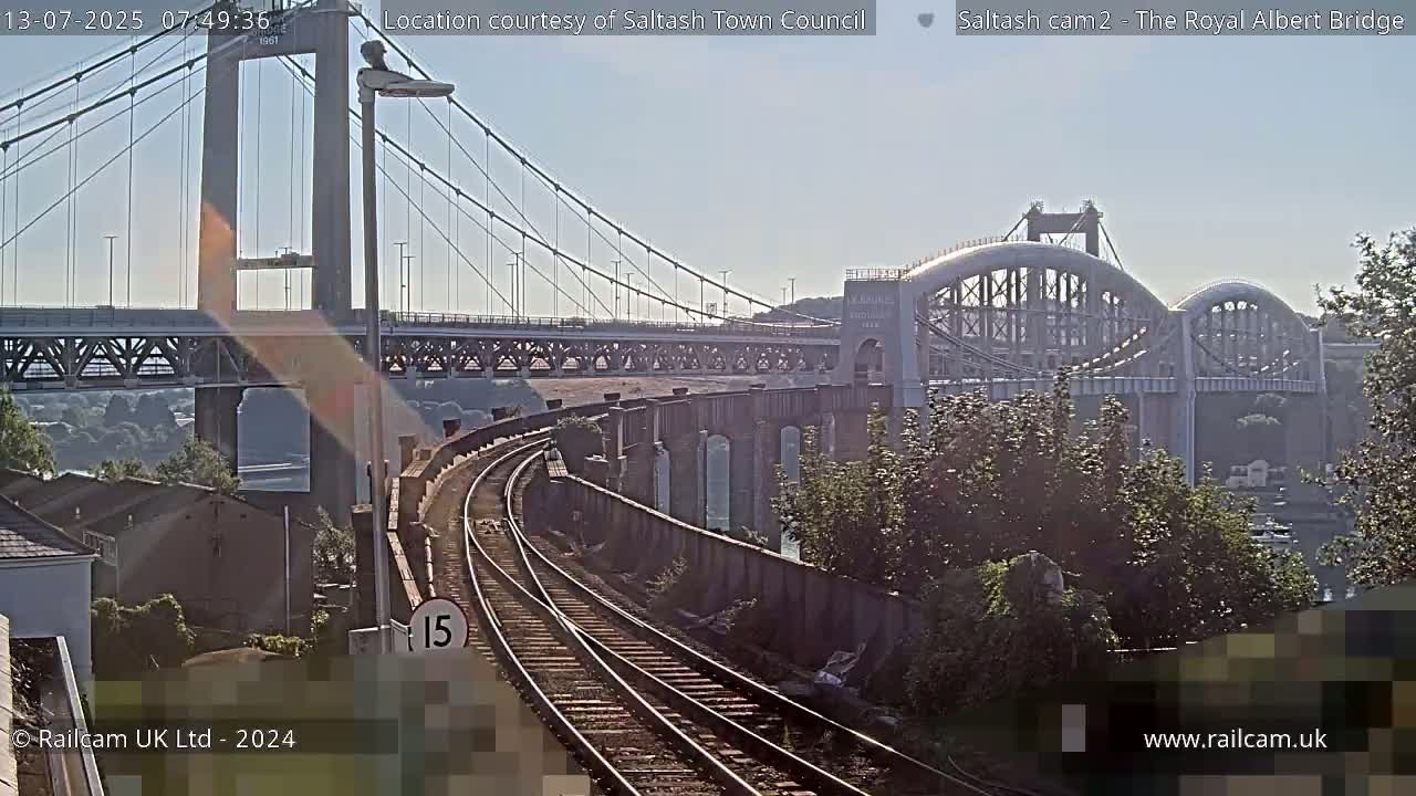 Saltash,  The Royal Albert Railway Bridge & Tamar Bridge / River Live Cam - Cornwall, South West, England, United Kingdom