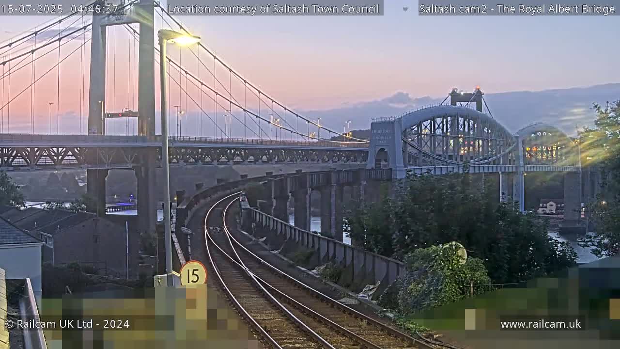 Saltash,  The Royal Albert Railway Bridge & Tamar Bridge / River Live Cam - Cornwall, South West, England, United Kingdom