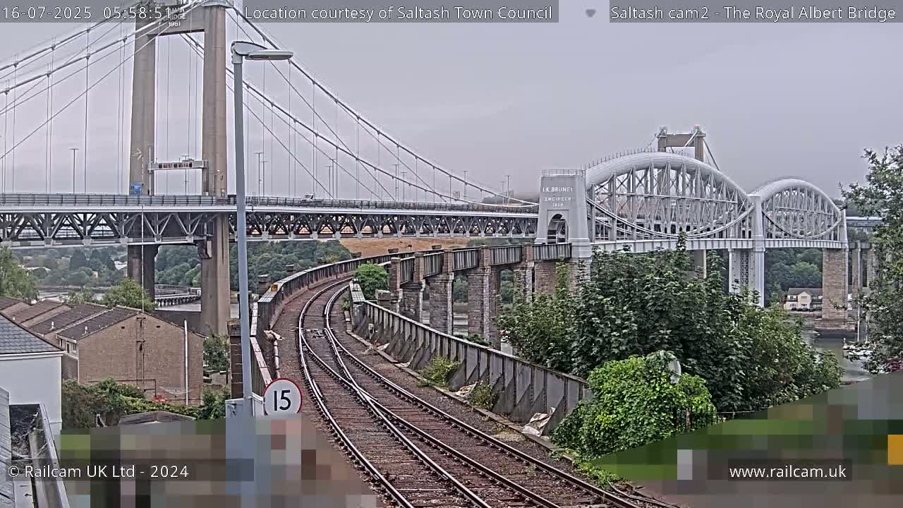 Saltash,  The Royal Albert Railway Bridge & Tamar Bridge / River Live Cam - Cornwall, South West, England, United Kingdom