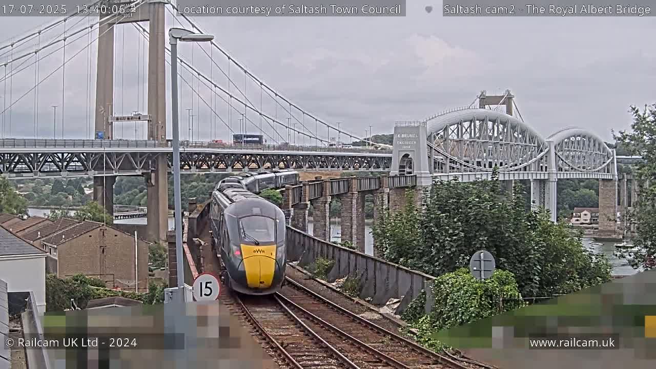 Saltash,  The Royal Albert Railway Bridge & Tamar Bridge / River Live Cam - Cornwall, South West, England, United Kingdom