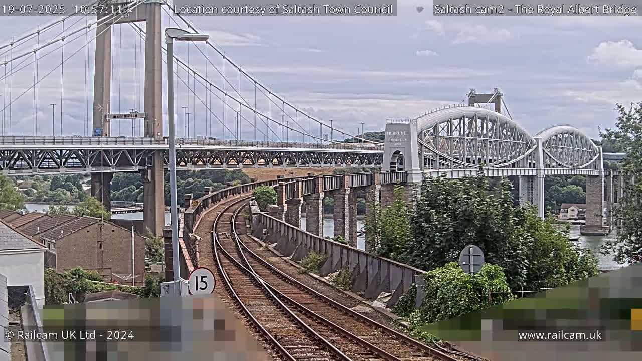 Saltash,  The Royal Albert Railway Bridge & Tamar Bridge / River Live Cam - Cornwall, South West, England, United Kingdom