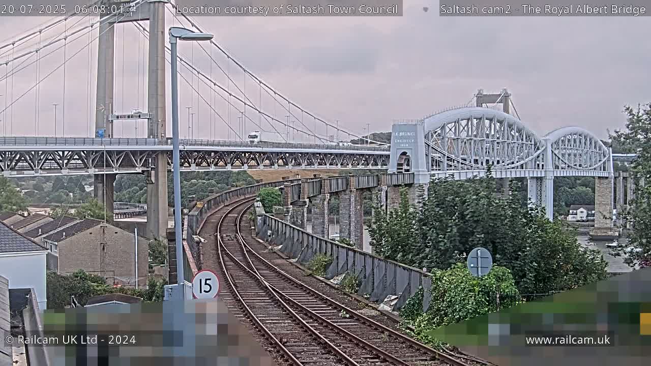 Saltash,  The Royal Albert Railway Bridge & Tamar Bridge / River Live Cam - Cornwall, South West, England, United Kingdom