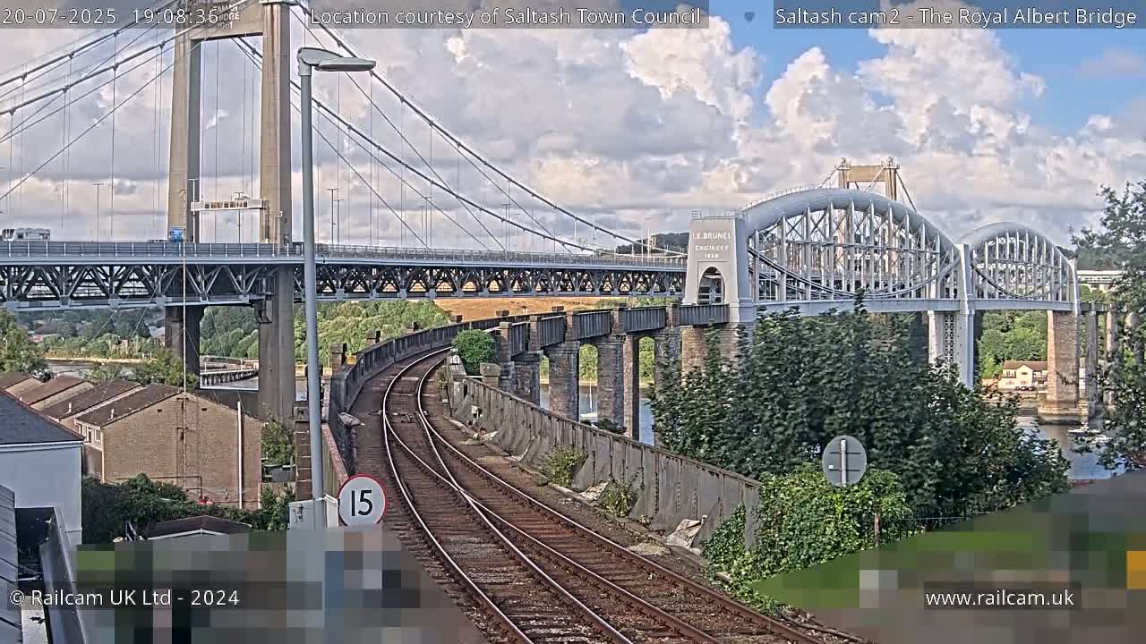 Saltash,  The Royal Albert Railway Bridge & Tamar Bridge / River Live Cam - Cornwall, South West, England, United Kingdom