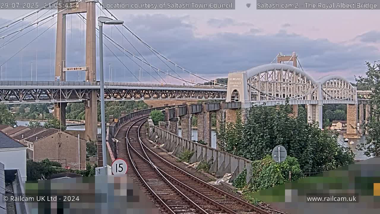 Saltash,  The Royal Albert Railway Bridge & Tamar Bridge / River Live Cam - Cornwall, South West, England, United Kingdom