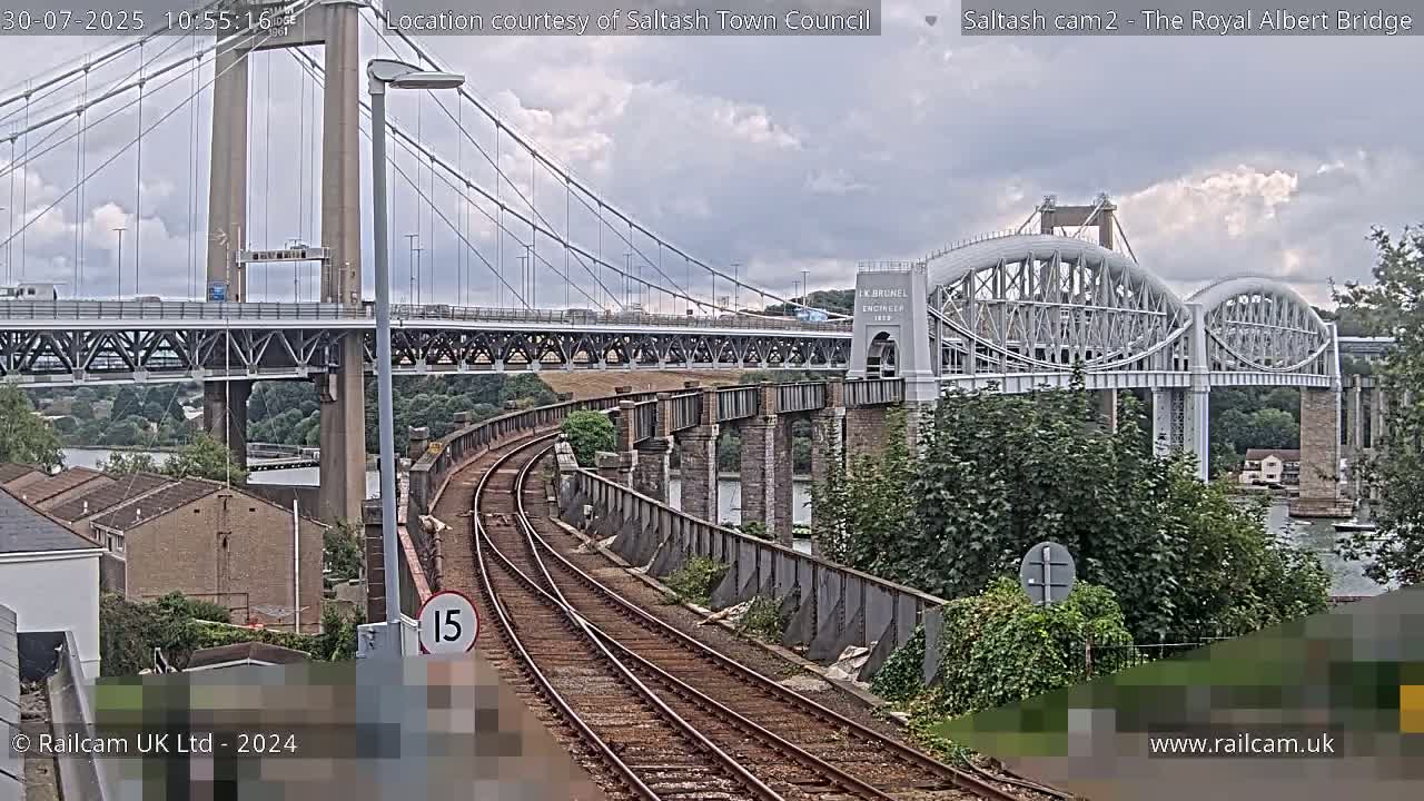 Saltash,  The Royal Albert Railway Bridge & Tamar Bridge / River Live Cam - Cornwall, South West, England, United Kingdom