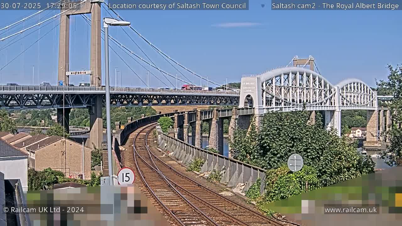 Saltash,  The Royal Albert Railway Bridge & Tamar Bridge / River Live Cam - Cornwall, South West, England, United Kingdom
