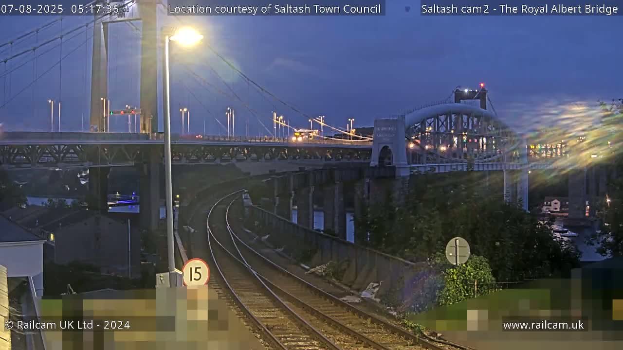 Saltash,  The Royal Albert Railway Bridge & Tamar Bridge / River Live Cam - Cornwall, South West, England, United Kingdom