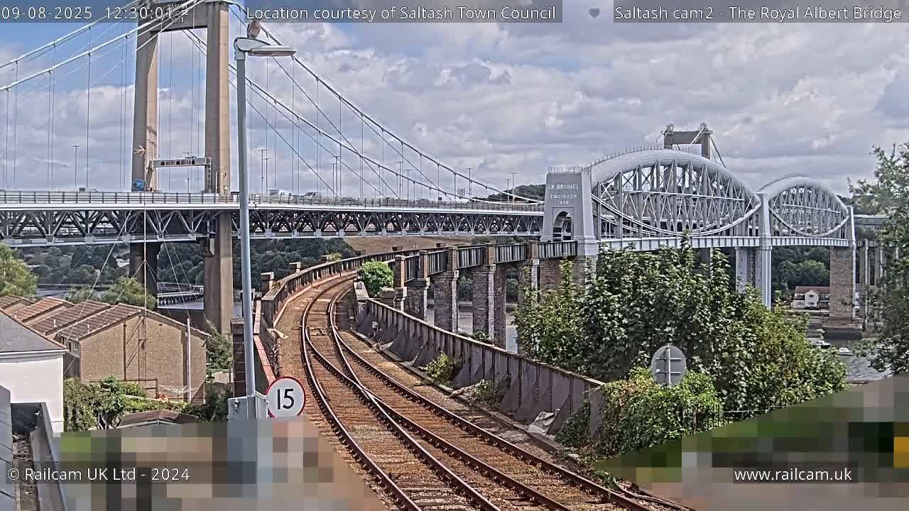 Saltash,  The Royal Albert Railway Bridge & Tamar Bridge / River Live Cam - Cornwall, South West, England, United Kingdom