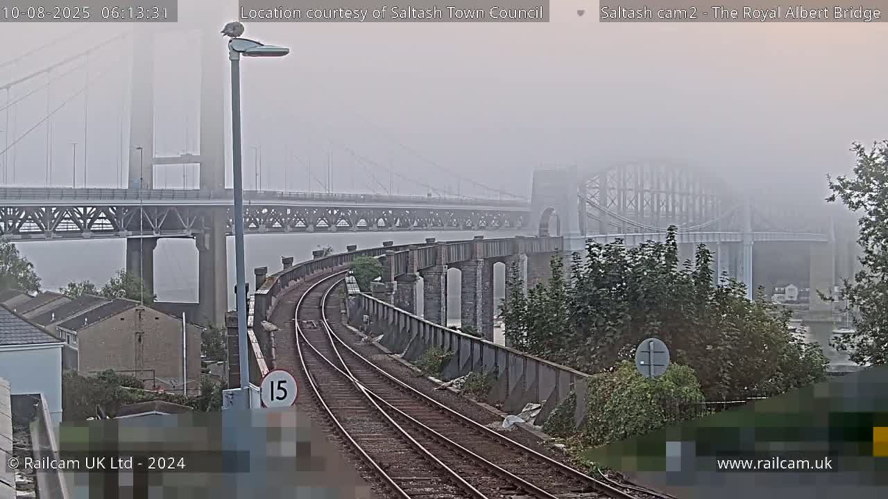 Saltash,  The Royal Albert Railway Bridge & Tamar Bridge / River Live Cam - Cornwall, South West, England, United Kingdom