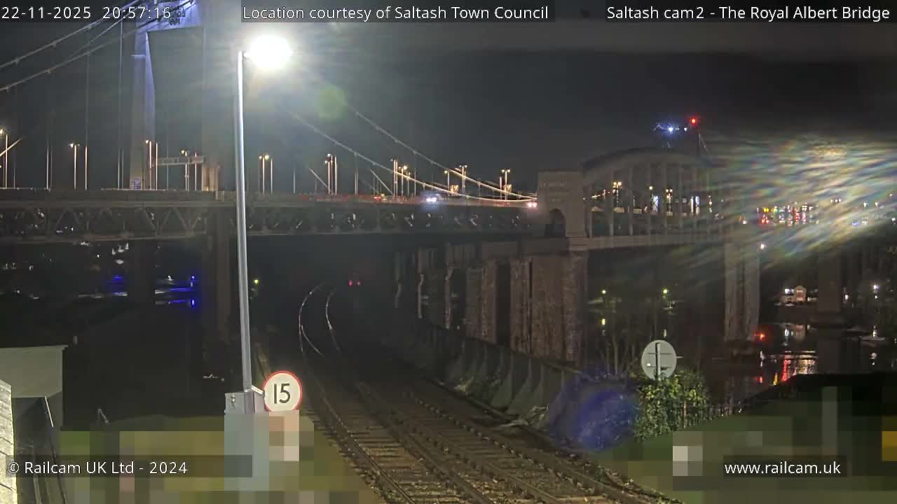 Saltash,  The Royal Albert Railway Bridge & Tamar Bridge / River Live Cam - Cornwall, South West, England, United Kingdom