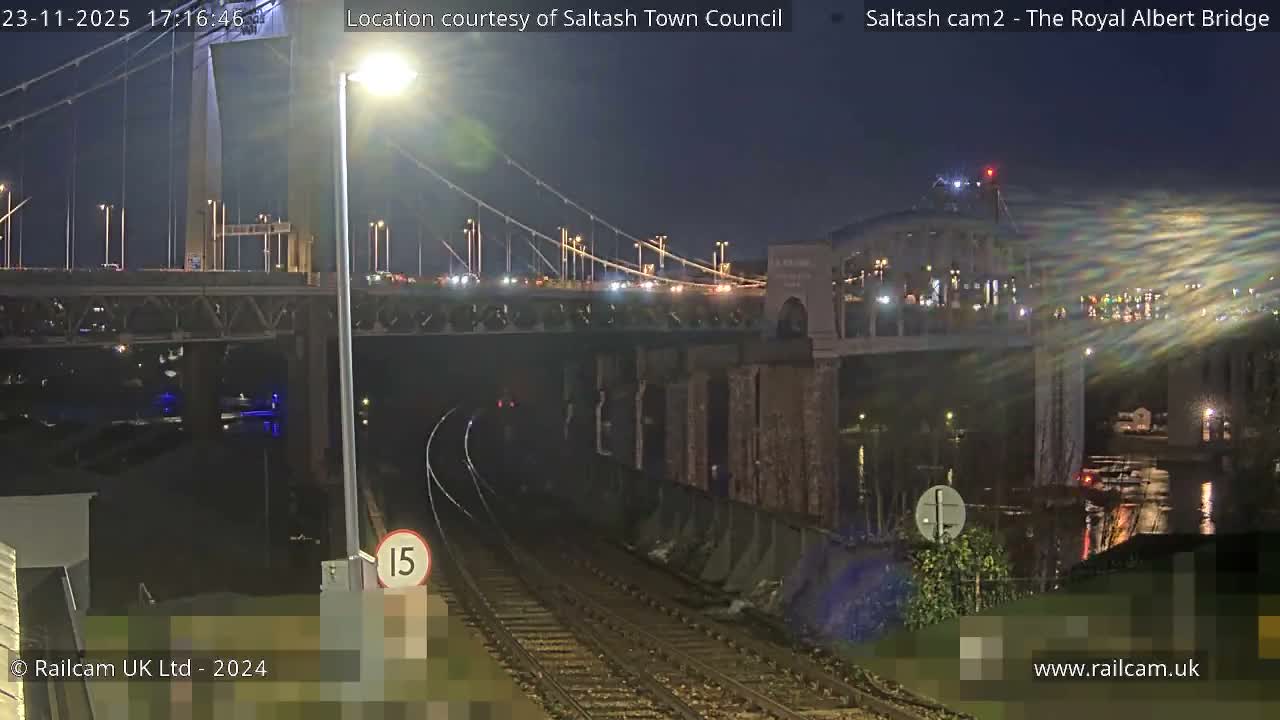 Saltash,  The Royal Albert Railway Bridge & Tamar Bridge / River Live Cam - Cornwall, South West, England, United Kingdom
