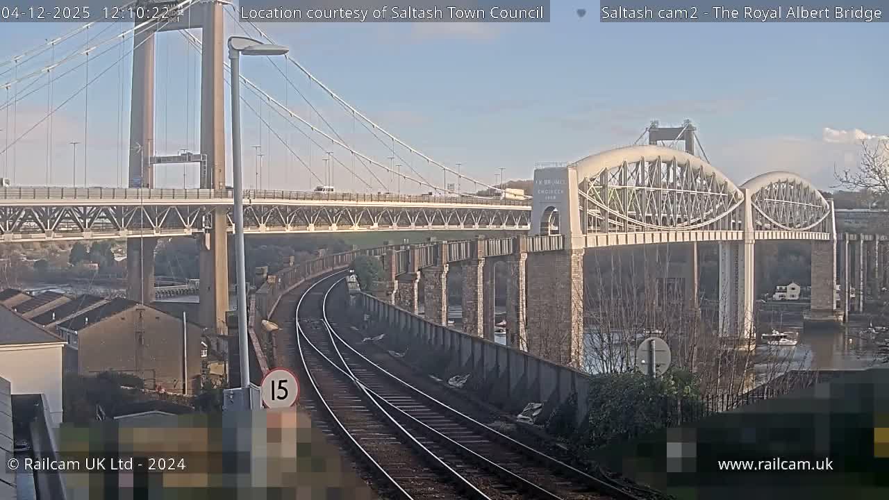 Saltash,  The Royal Albert Railway Bridge & Tamar Bridge / River Live Cam - Cornwall, South West, England, United Kingdom