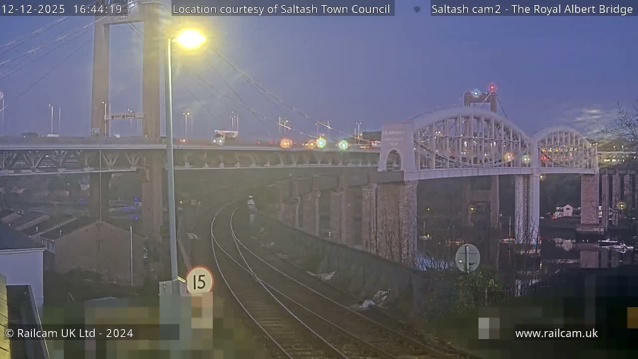 Saltash,  The Royal Albert Railway Bridge & Tamar Bridge / River Live Cam - Cornwall, South West, England, United Kingdom