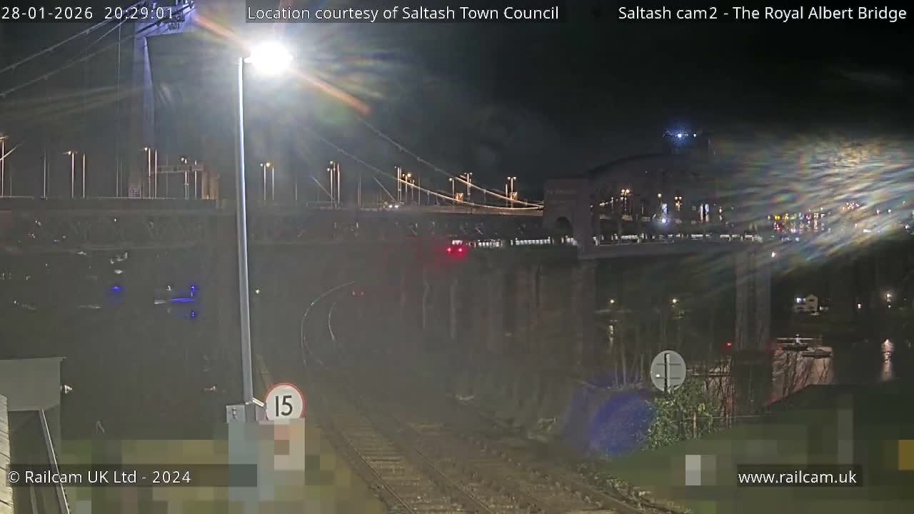 Saltash,  The Royal Albert Railway Bridge & Tamar Bridge / River Live Cam - Cornwall, South West, England, United Kingdom