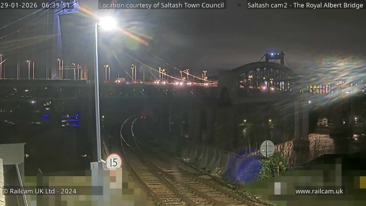 Saltash,  The Royal Albert Railway Bridge & Tamar Bridge / River Live Cam - Cornwall, South West, England, United Kingdom