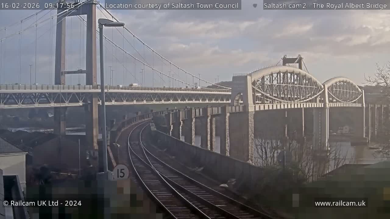 Saltash,  The Royal Albert Railway Bridge & Tamar Bridge / River Live Cam - Cornwall, South West, England, United Kingdom
