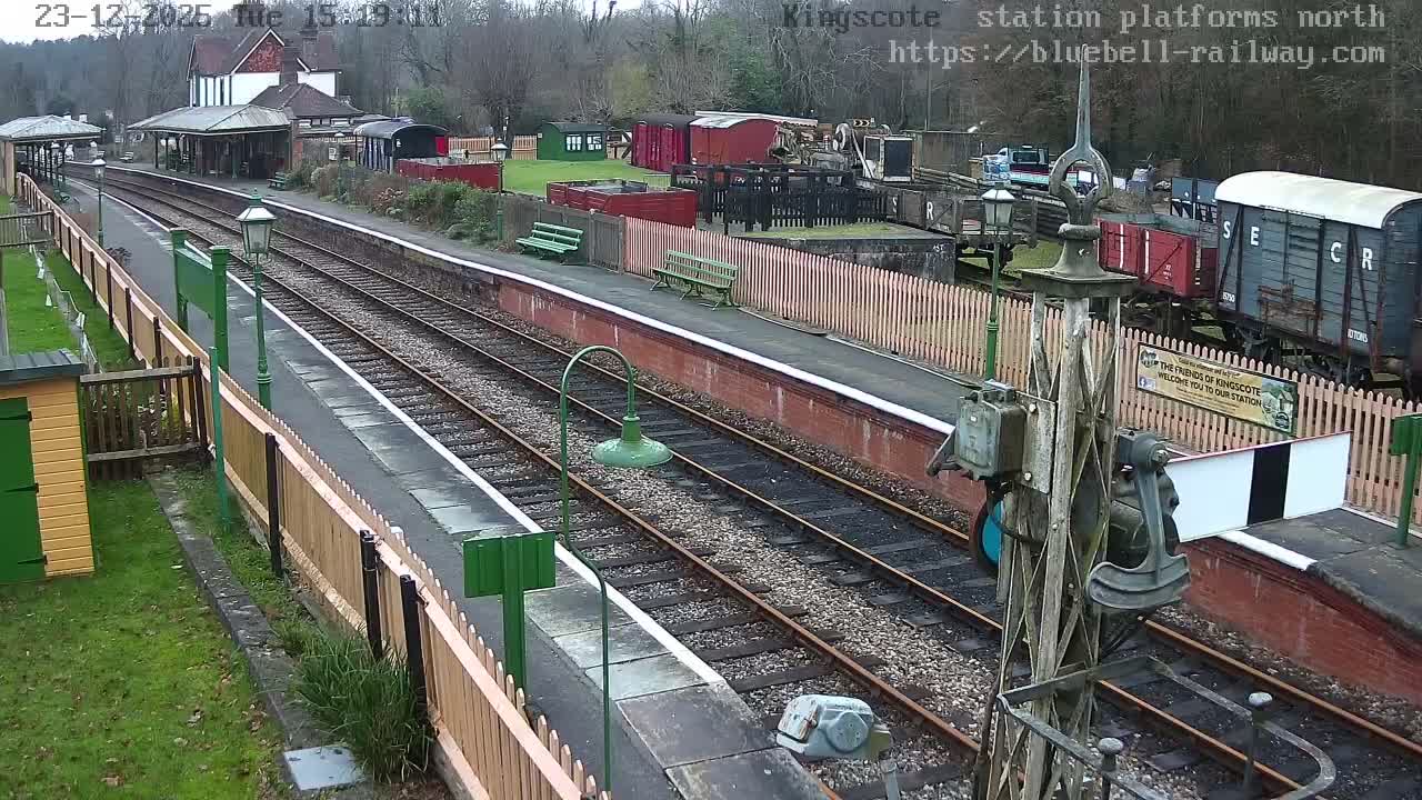 Kingscote Station , Bluebell Railway (Platforms North) Live Cam - East Grinstead, Mid Sussex, West Sussex, South East, England, United Kingdom