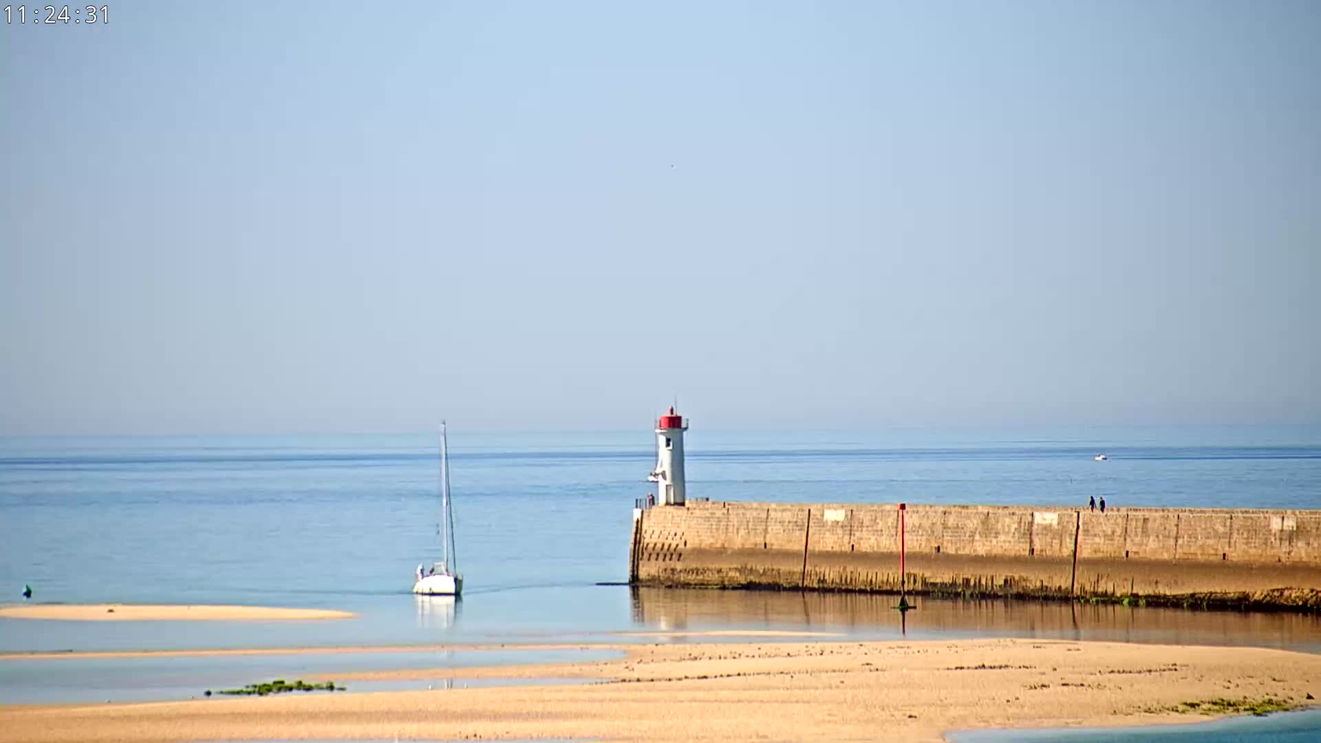 Audierne,  Passerelle des Capucins & Plage des Capucins Beach Live Cam - Quimper, Finistere, Bretagne, France