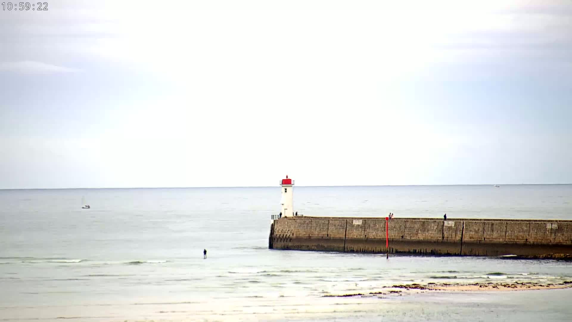 Audierne,  Passerelle des Capucins & Plage des Capucins Beach Live Cam - Quimper, Finistere, Bretagne, France