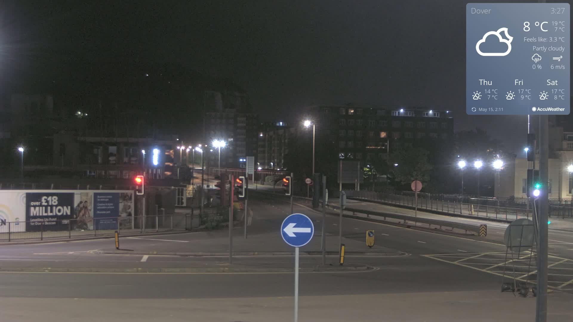 Dover Castle & A256 & A20 Junction Live Cam - Dover, Kent, South East, England, United Kingdom