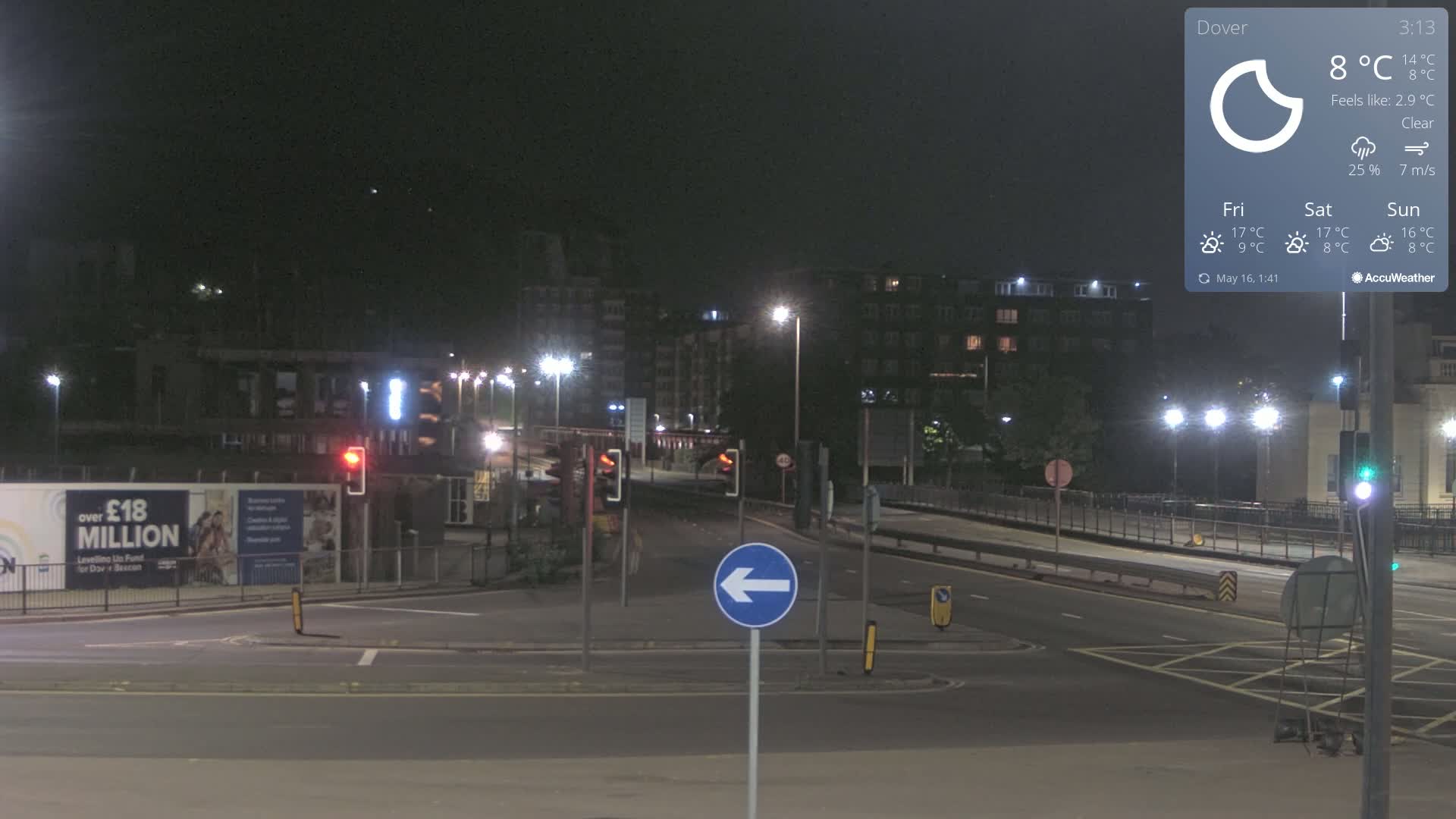 Dover Castle & A256 & A20 Junction Live Cam - Dover, Kent, South East, England, United Kingdom