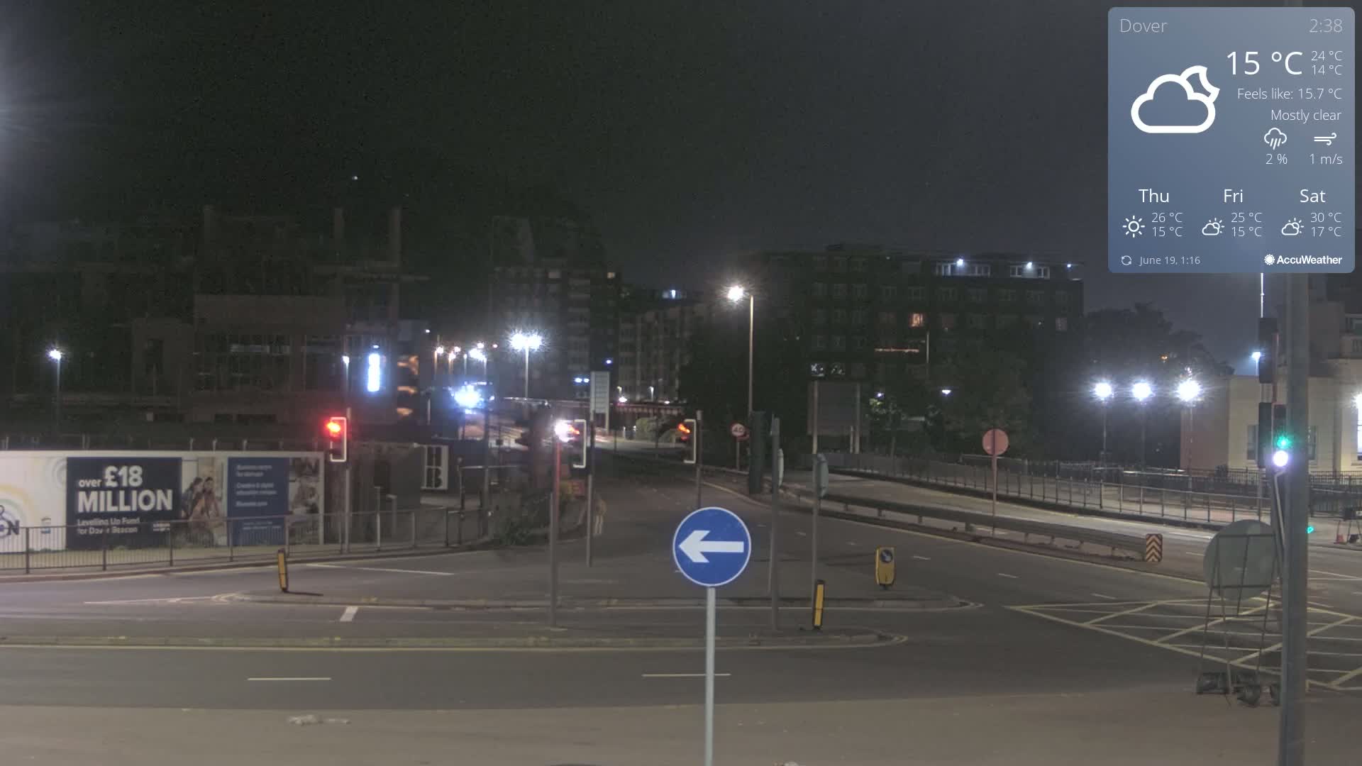Dover Castle & A256 & A20 Junction Live Cam - Dover, Kent, South East, England, United Kingdom