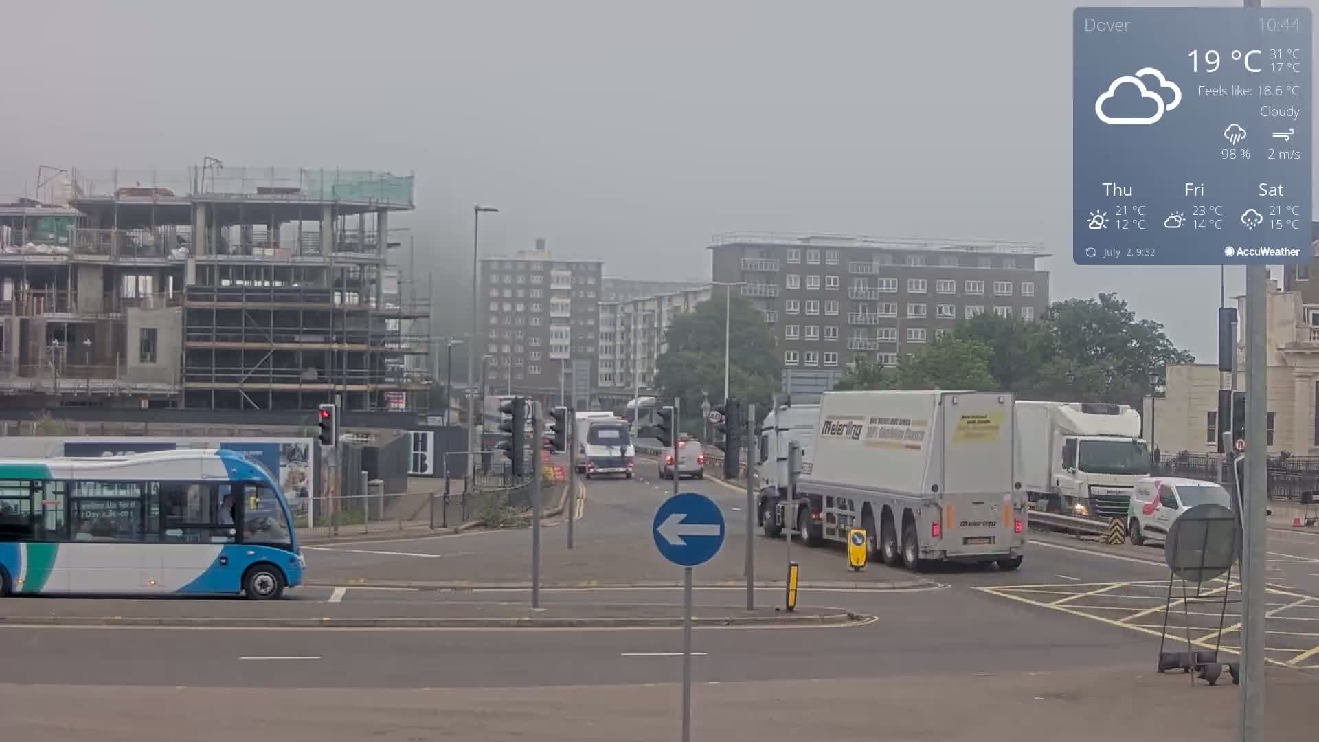 Dover Castle & A256 & A20 Junction Live Cam - Dover, Kent, South East, England, United Kingdom