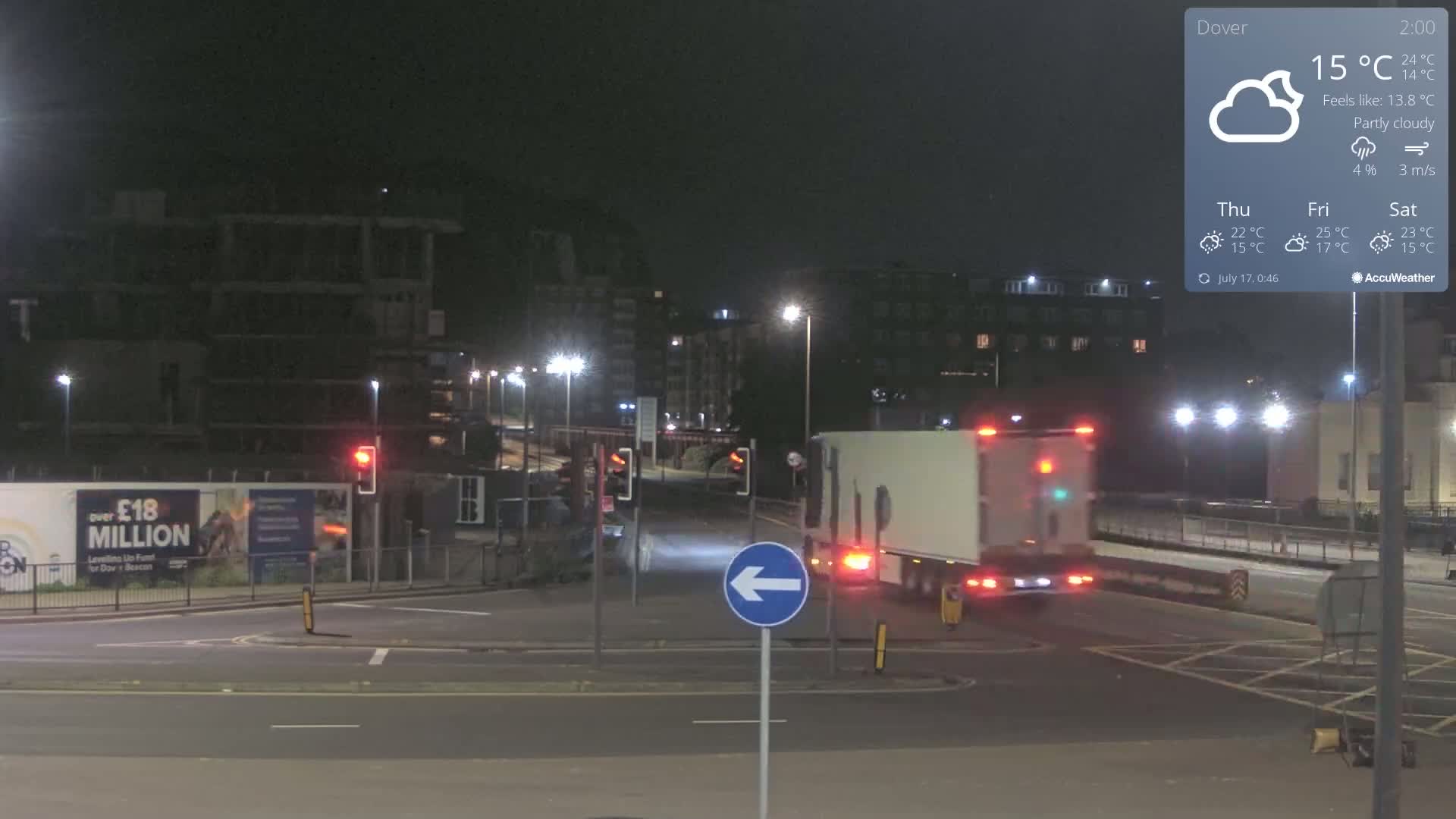 Dover Castle & A256 & A20 Junction Live Cam - Dover, Kent, South East, England, United Kingdom
