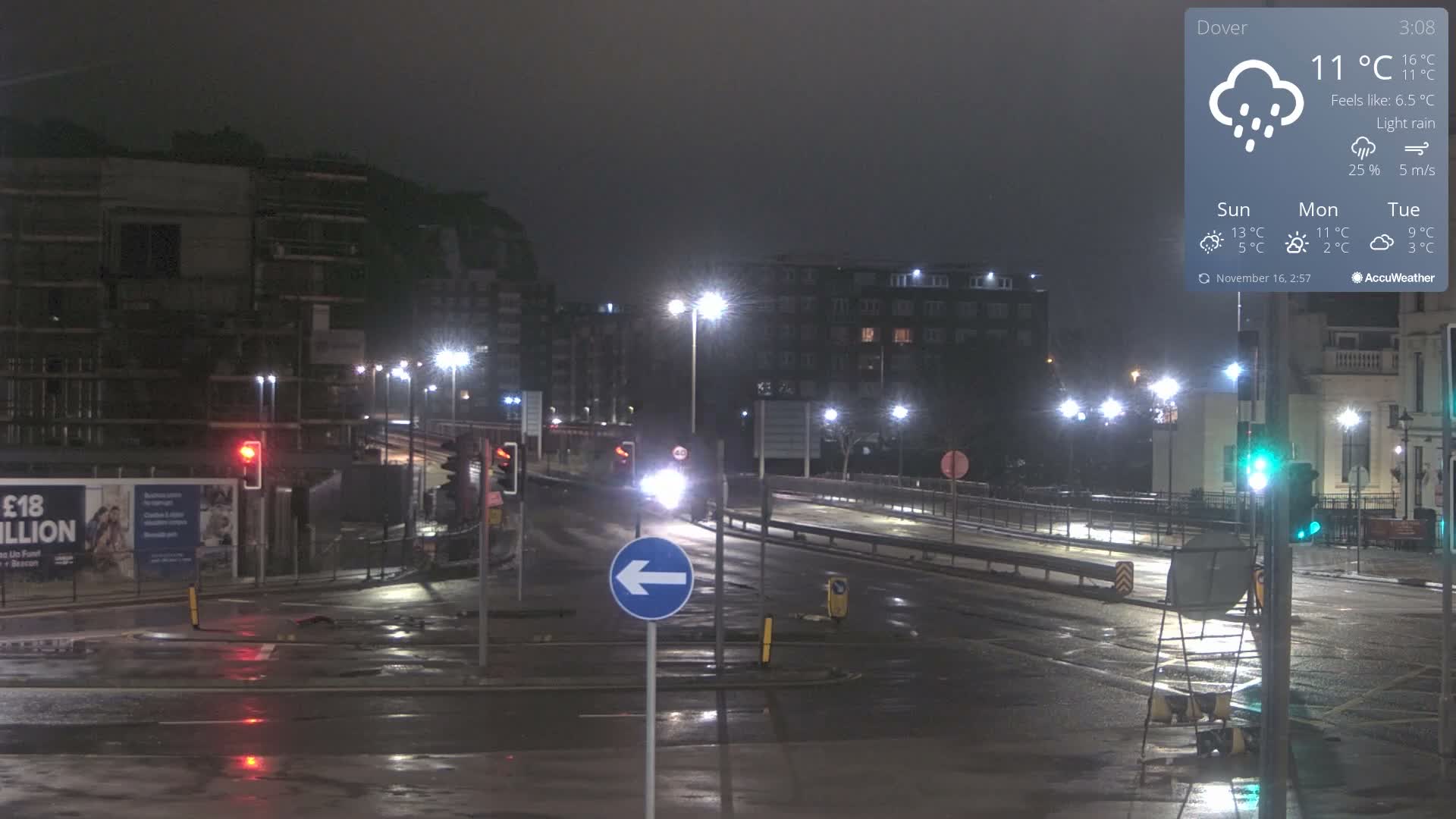 Dover Castle & A256 & A20 Junction Live Cam - Dover, Kent, South East, England, United Kingdom