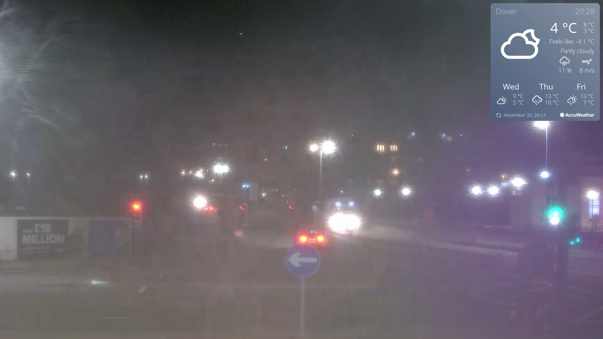 Dover Castle & A256 & A20 Junction Live Cam - Dover, Kent, South East, England, United Kingdom
