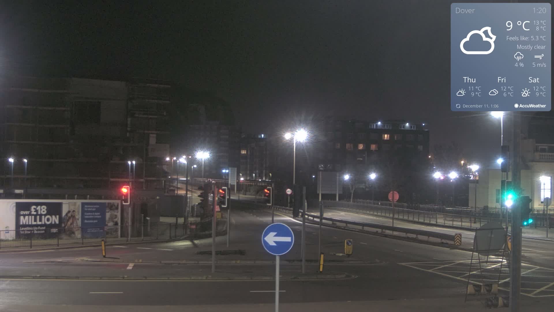 Dover Castle & A256 & A20 Junction Live Cam - Dover, Kent, South East, England, United Kingdom