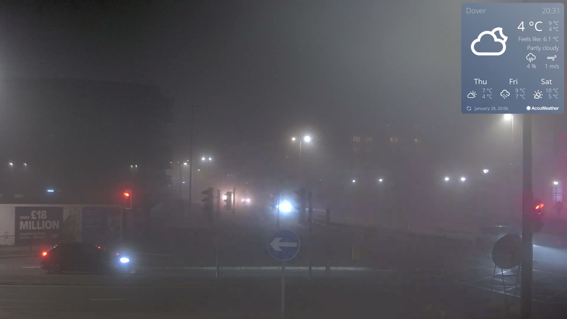 Dover Castle & A256 & A20 Junction Live Cam - Dover, Kent, South East, England, United Kingdom