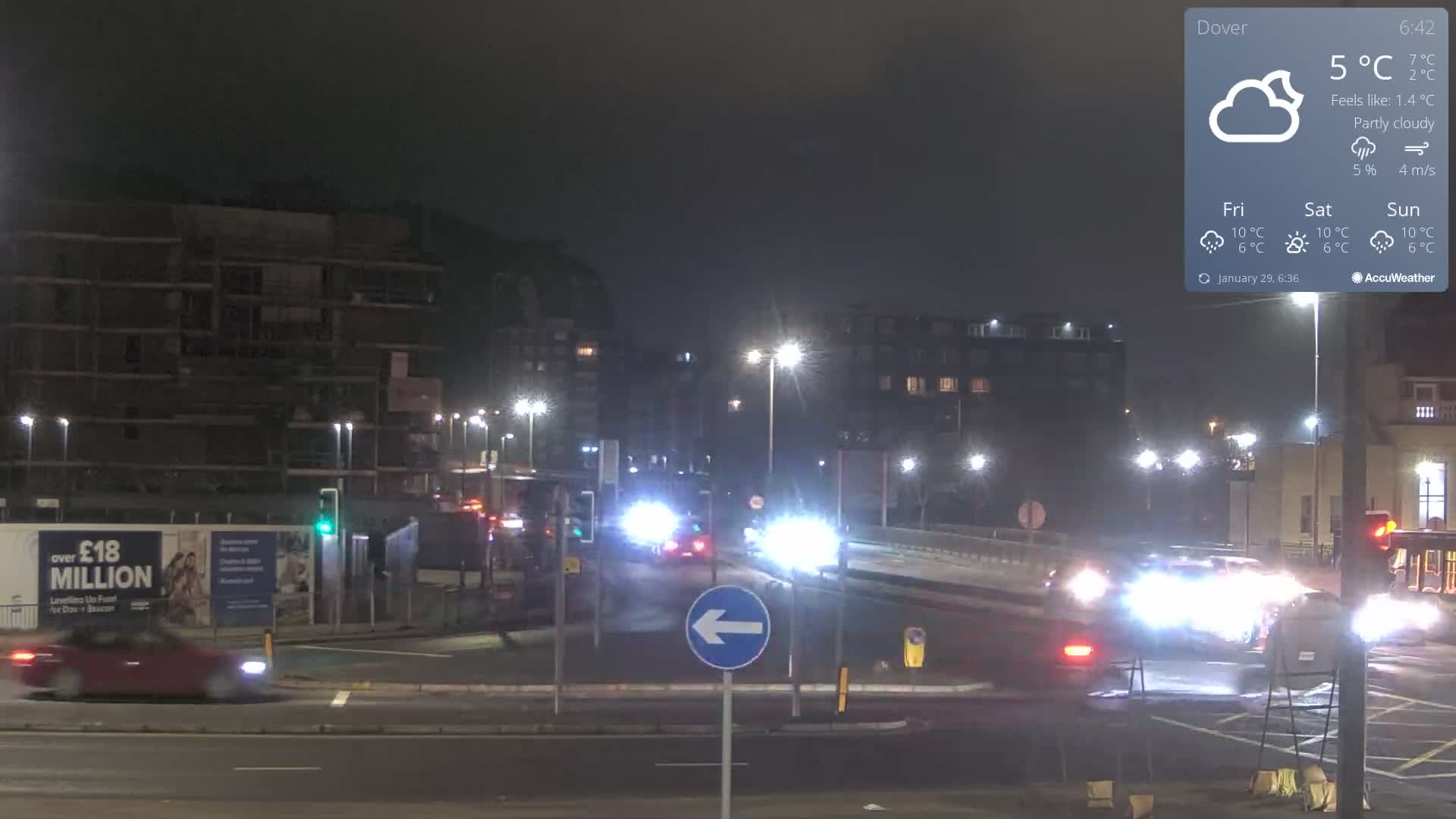 Dover Castle & A256 & A20 Junction Live Cam - Dover, Kent, South East, England, United Kingdom