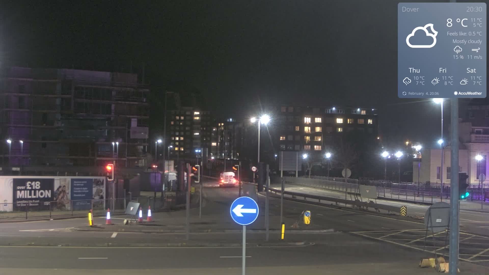 Dover Castle & A256 & A20 Junction Live Cam - Dover, Kent, South East, England, United Kingdom