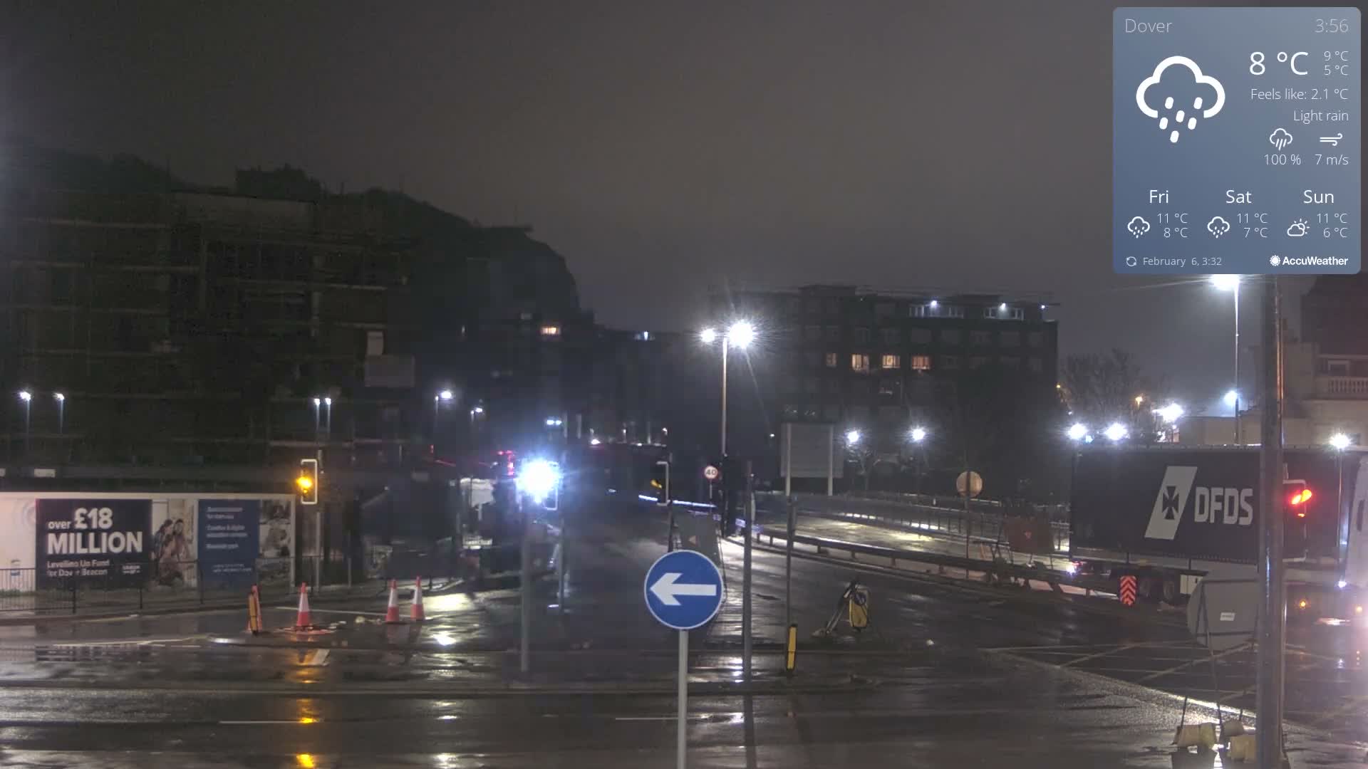 Dover Castle & A256 & A20 Junction Live Cam - Dover, Kent, South East, England, United Kingdom