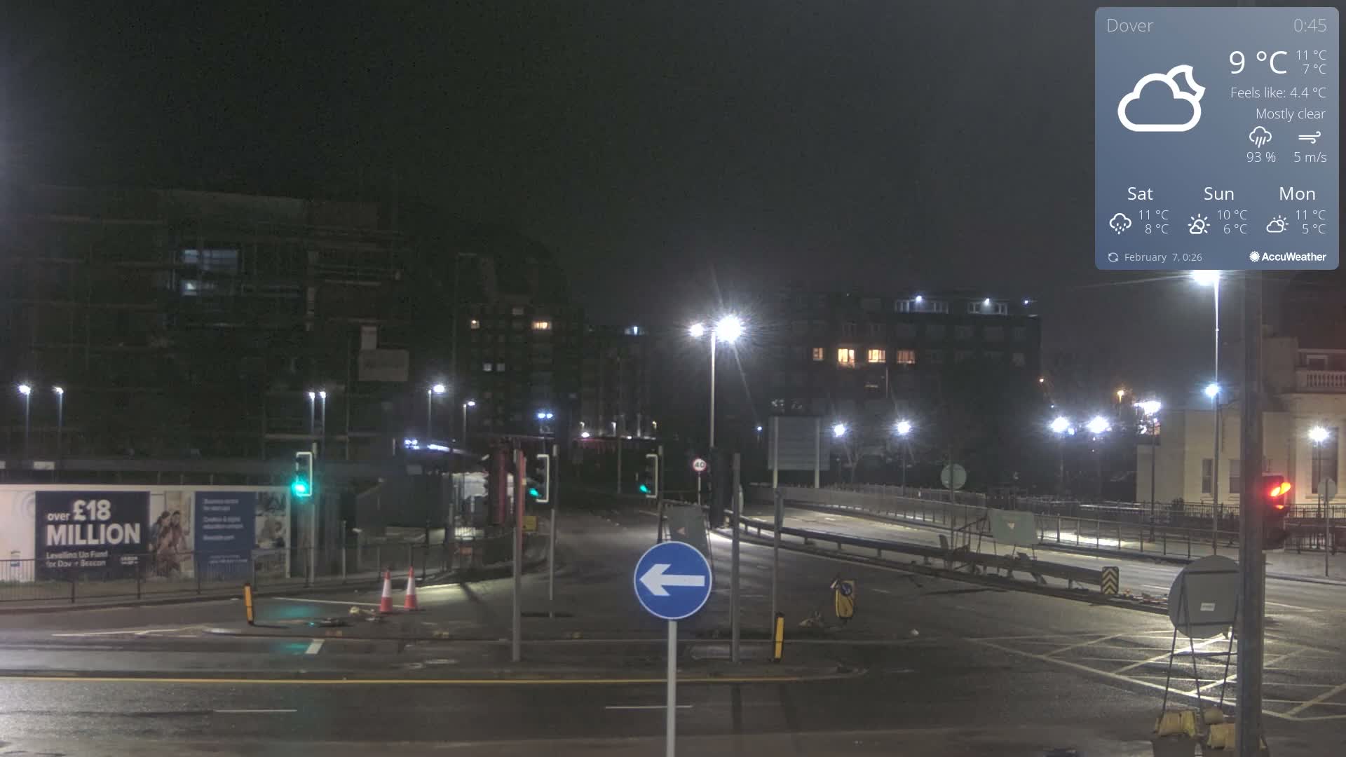 Dover Castle & A256 & A20 Junction Live Cam - Dover, Kent, South East, England, United Kingdom