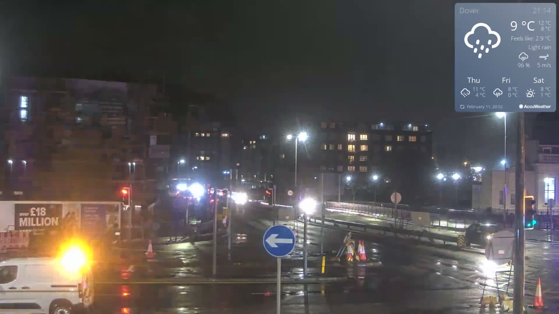 Dover Castle & A256 & A20 Junction Live Cam - Dover, Kent, South East, England, United Kingdom