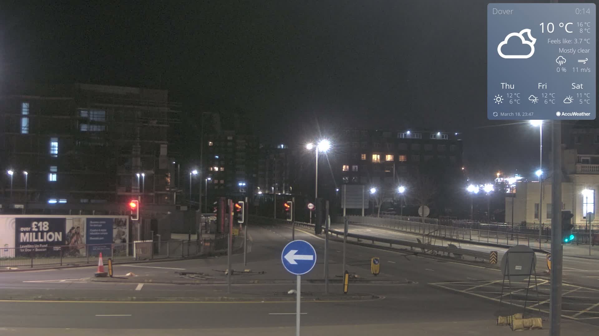 Dover Castle & A256 & A20 Junction Live Cam - Dover, Kent, South East, England, United Kingdom