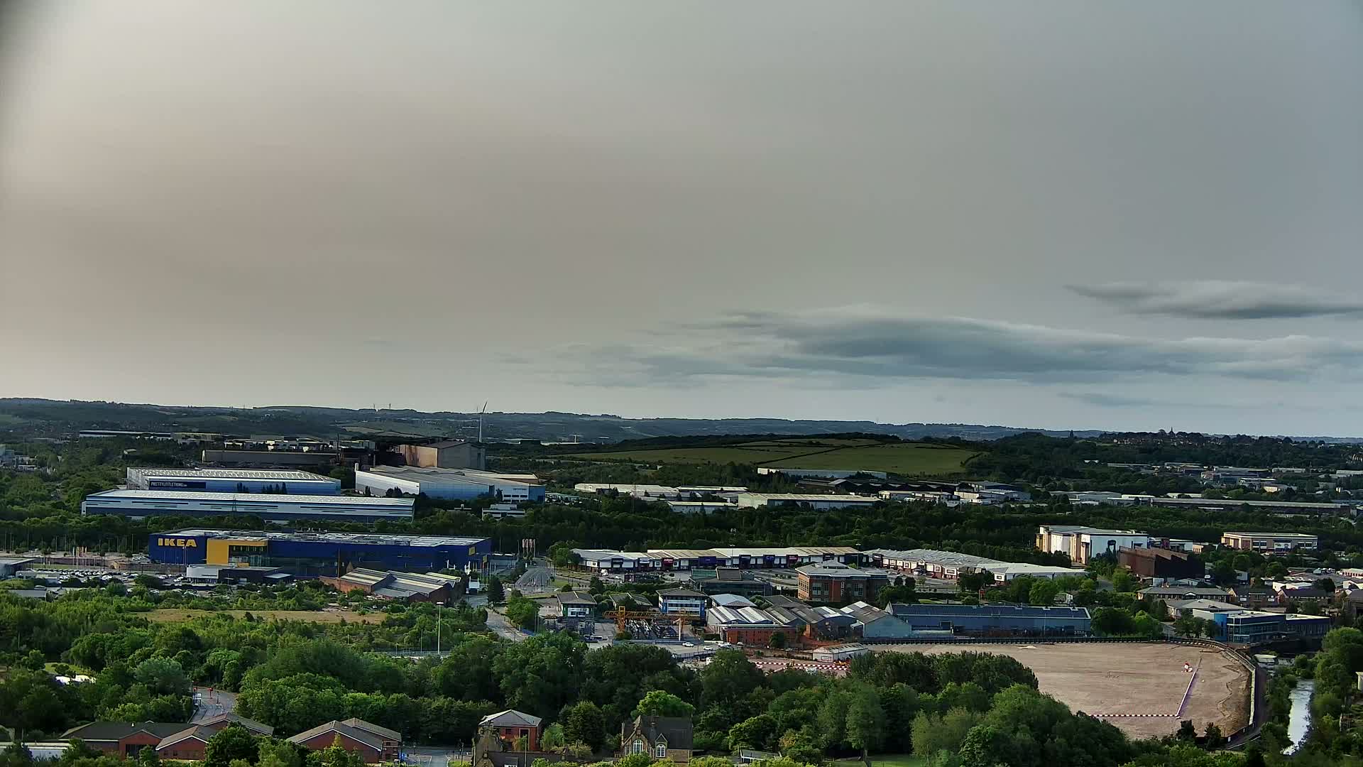 Sheffield, Tinsley Industrial Area fron Don Valley Skyline Live Cam - Sheffield, South Yorkshire, Yorkshire and the Humber, England, United Kingdom