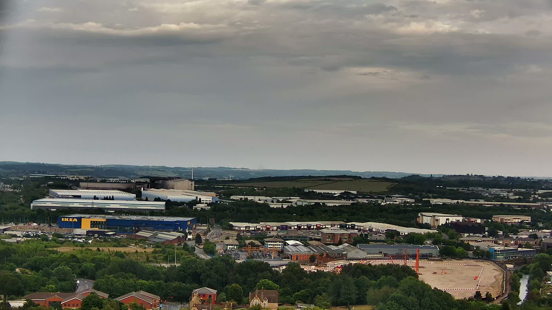 Sheffield, Tinsley Industrial Area fron Don Valley Skyline Live Cam - Sheffield, South Yorkshire, Yorkshire and the Humber, England, United Kingdom