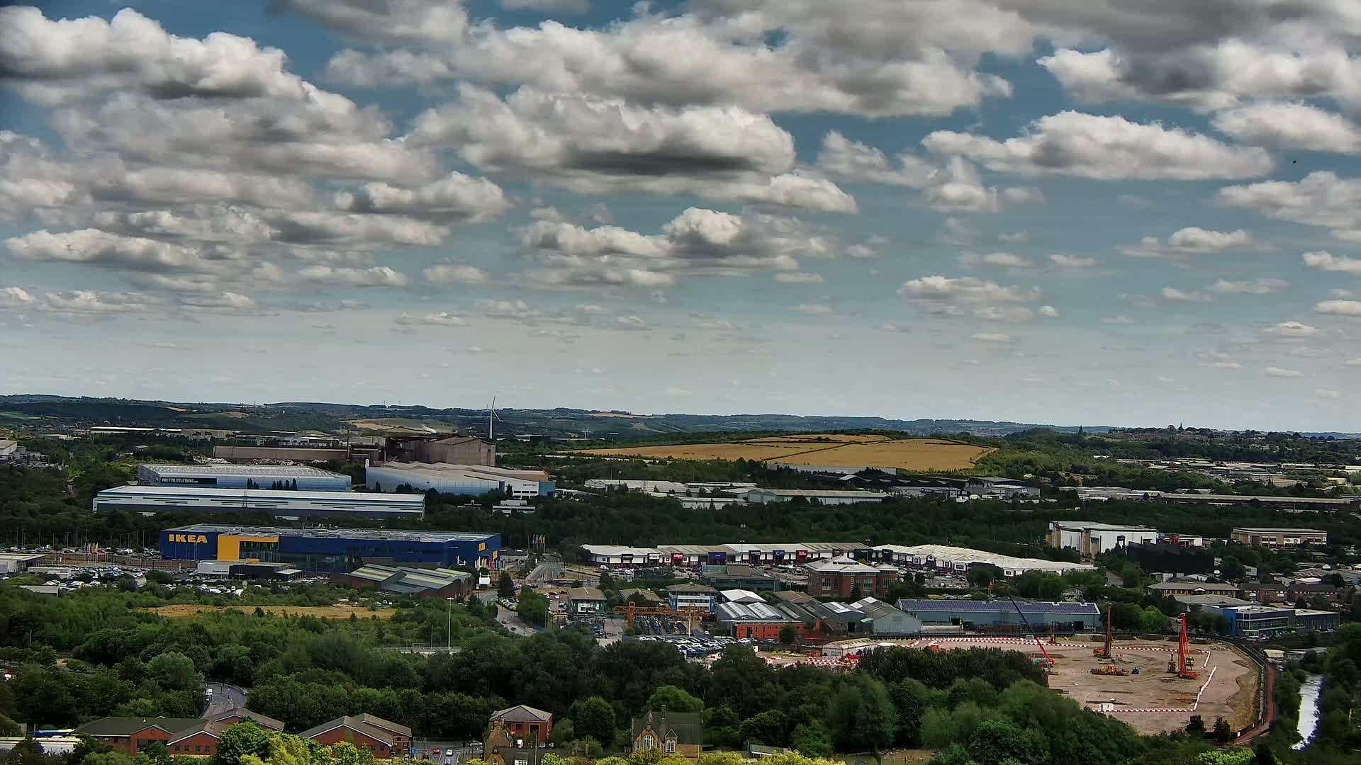 Sheffield, Tinsley Industrial Area fron Don Valley Skyline Live Cam - Sheffield, South Yorkshire, Yorkshire and the Humber, England, United Kingdom