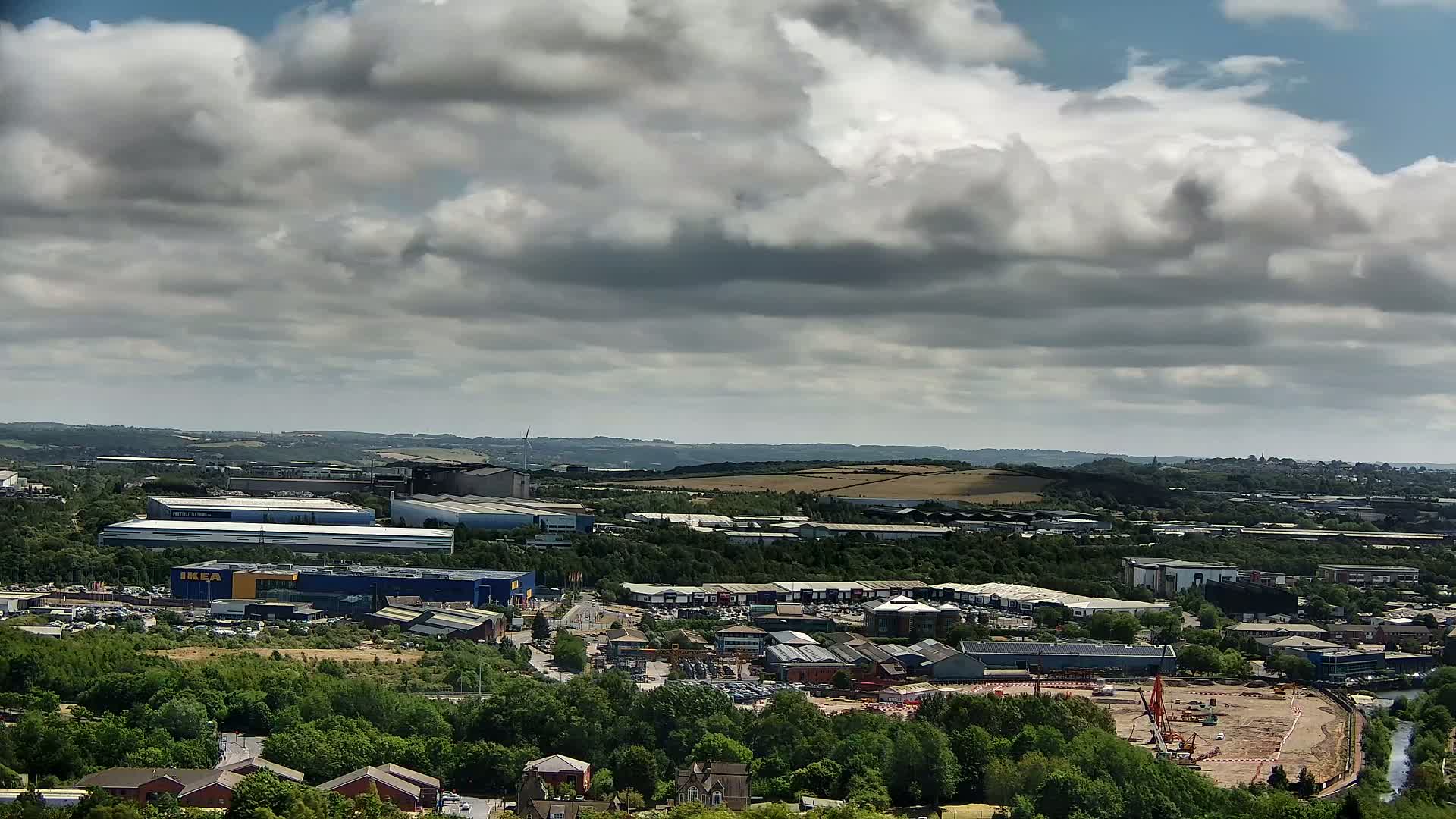 Sheffield, Tinsley Industrial Area fron Don Valley Skyline Live Cam - Sheffield, South Yorkshire, Yorkshire and the Humber, England, United Kingdom
