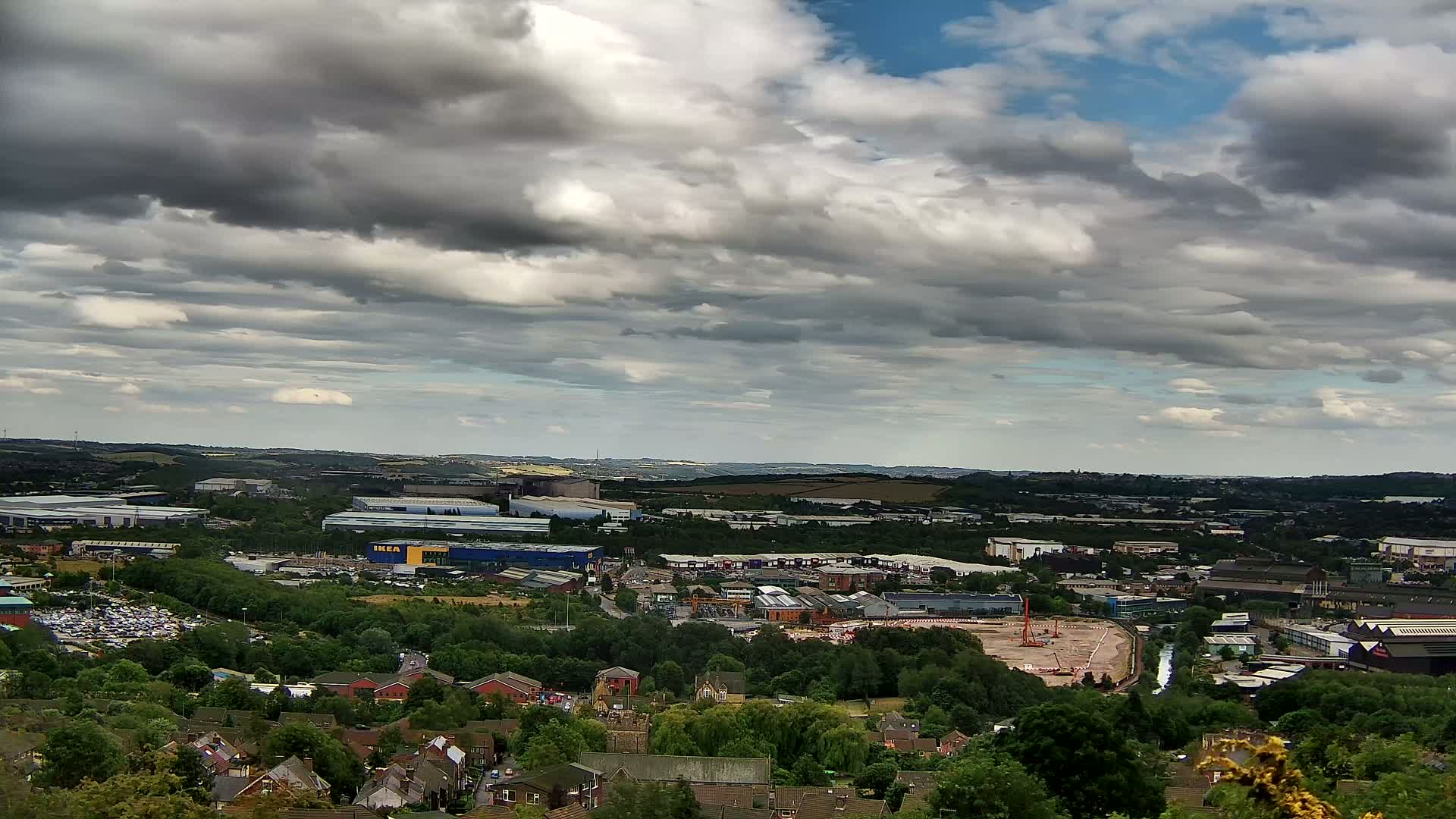 Sheffield, Tinsley Industrial Area fron Don Valley Skyline Live Cam - Sheffield, South Yorkshire, Yorkshire and the Humber, England, United Kingdom
