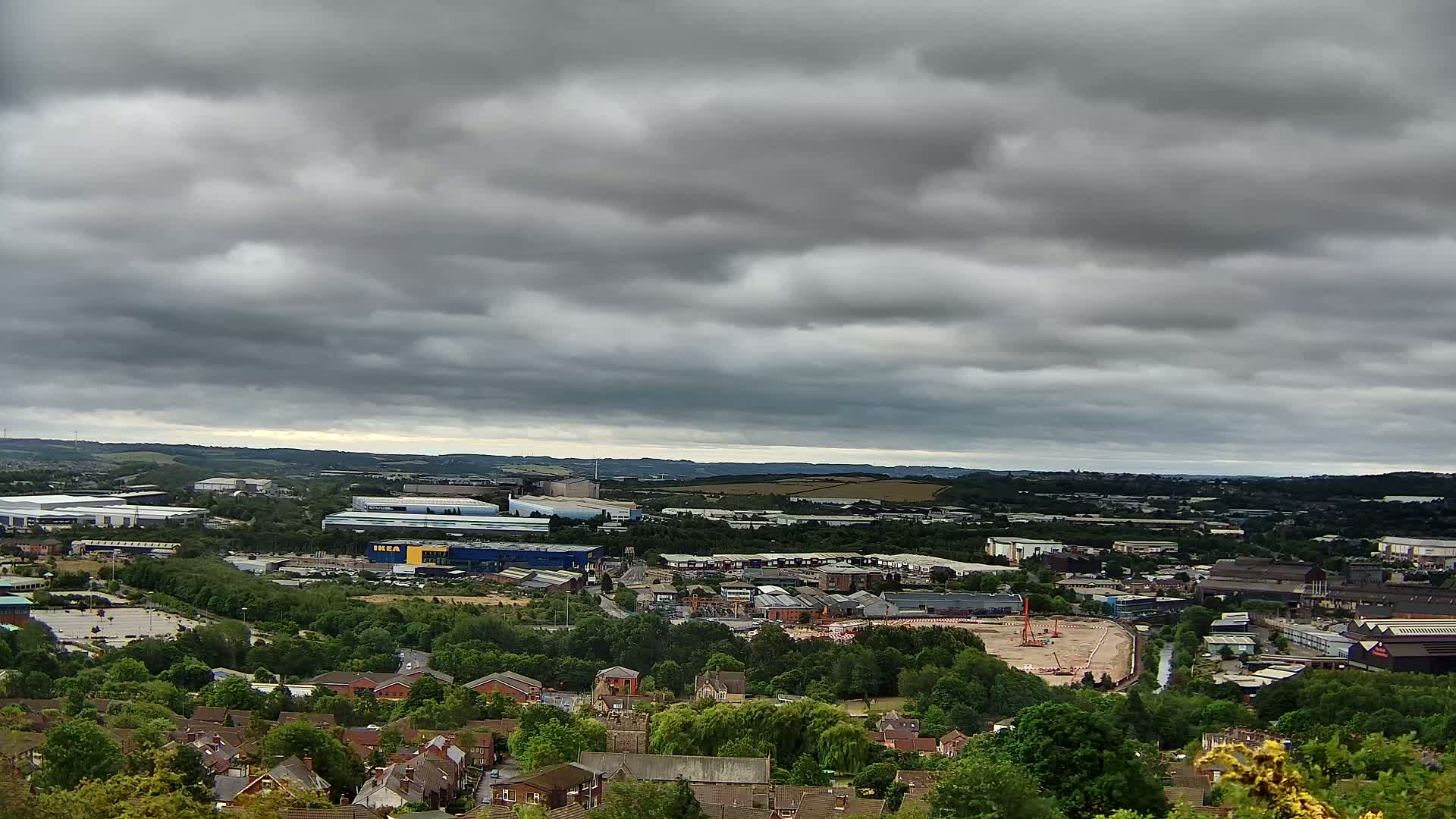 Sheffield, Tinsley Industrial Area fron Don Valley Skyline Live Cam - Sheffield, South Yorkshire, Yorkshire and the Humber, England, United Kingdom