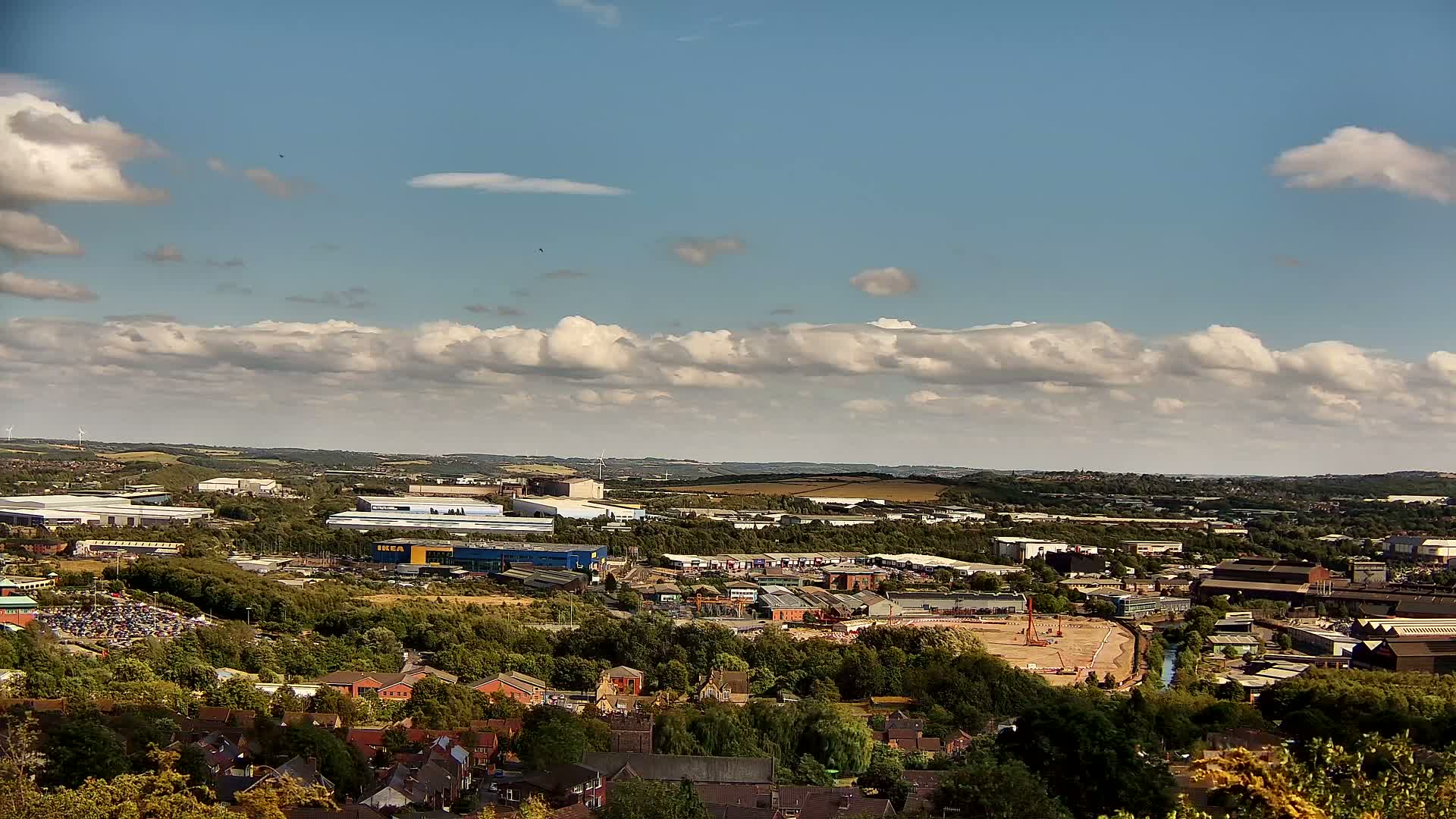 Sheffield, Tinsley Industrial Area fron Don Valley Skyline Live Cam - Sheffield, South Yorkshire, Yorkshire and the Humber, England, United Kingdom