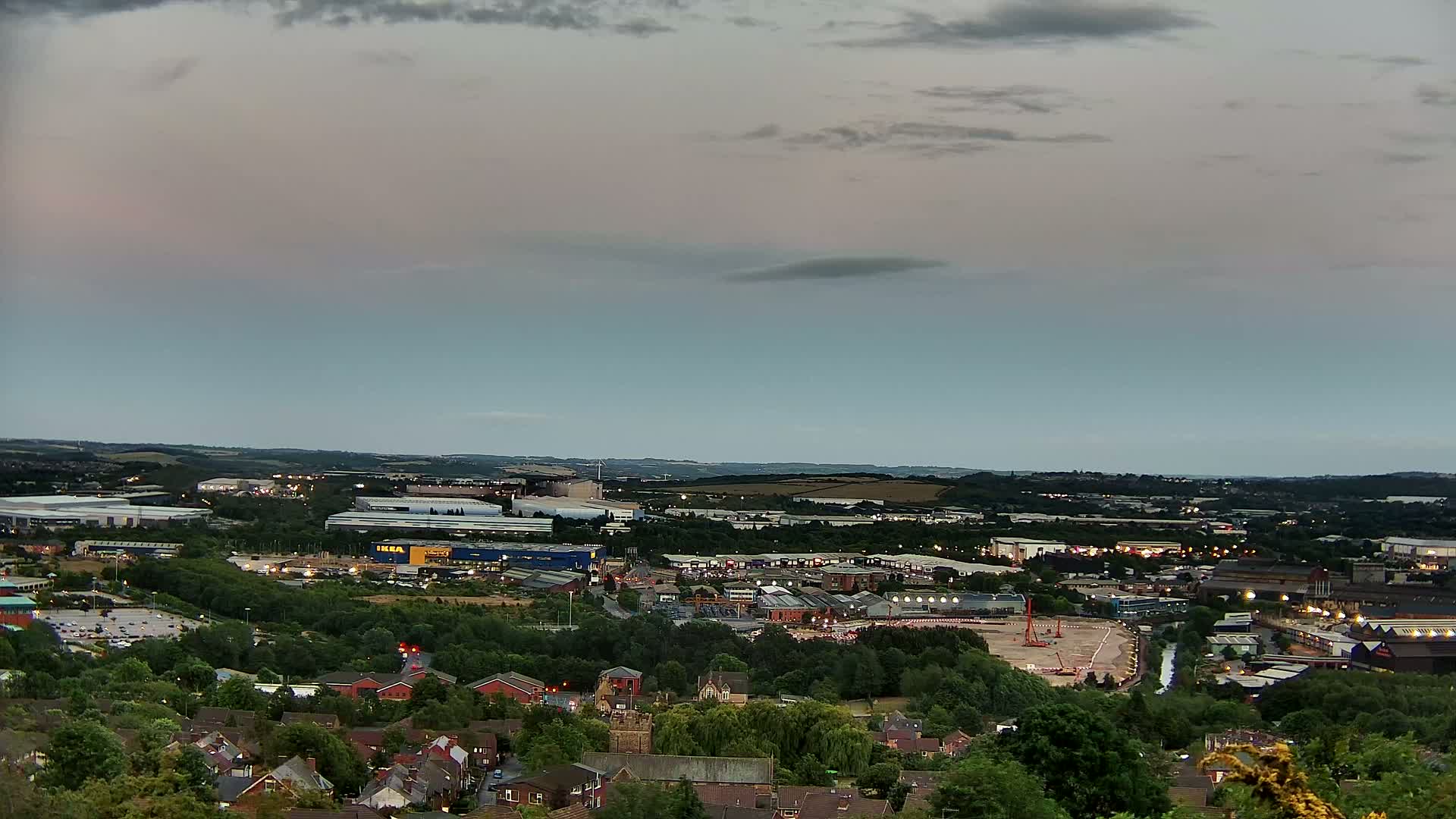 Sheffield, Tinsley Industrial Area fron Don Valley Skyline Live Cam - Sheffield, South Yorkshire, Yorkshire and the Humber, England, United Kingdom